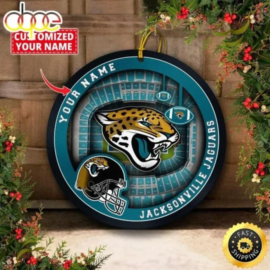 Discover Personalized Jacksonville Football Jaguars Team Christmas Ceramic Ornament Gift