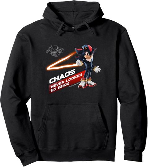 Discover Sonic the Hedgehog 3 - Shadow "Chaos Never Looked So Good" Pullover Hoodie