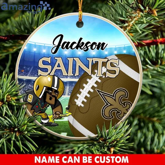 Discover Personalized New Orleans Football Saints Team Christmas Ceramic Ornament Gift