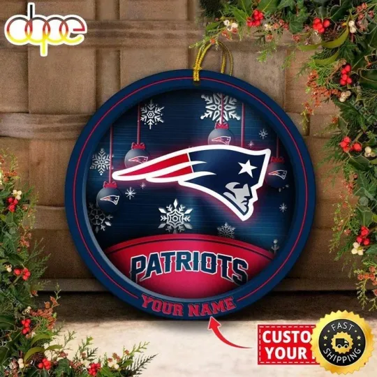Discover Personalized New England Football Patriotss Team Christmas Ceramic Ornament Gift