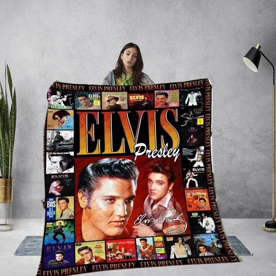 Elvis Presley Quilt Blanket – Music & Holiday Fleece Throw for Home Decor