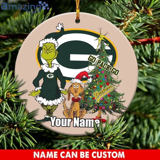 Discover Personalized Green Bay Football Packers Team Christmas Ceramic Ornament Gift