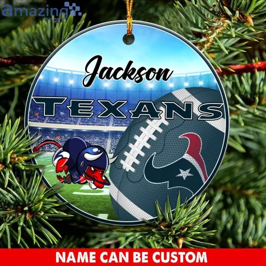 Personalized Houston Football Texans Team Christmas Ceramic Ornament Gift Decor