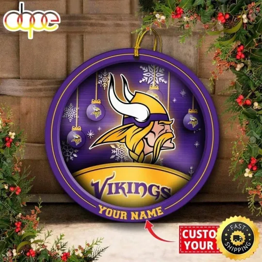 Discover Personalized Minnesota Football Vikings Team Christmas Ceramic Ornament Gift