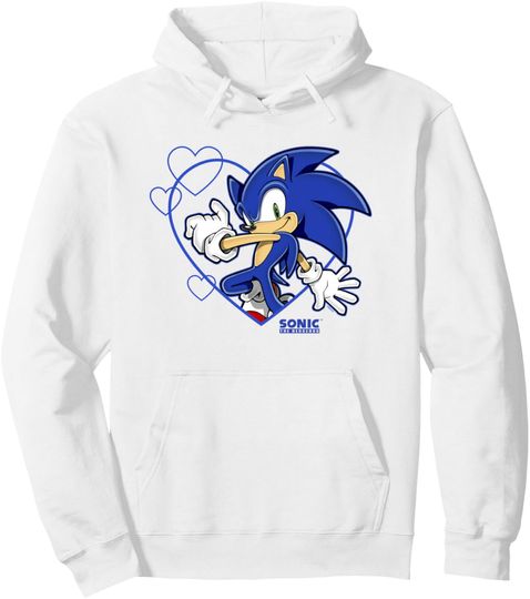 Discover Sonic The Hedgehog Valentine's Day Sonic Heart Portrait Pullover Hoodie