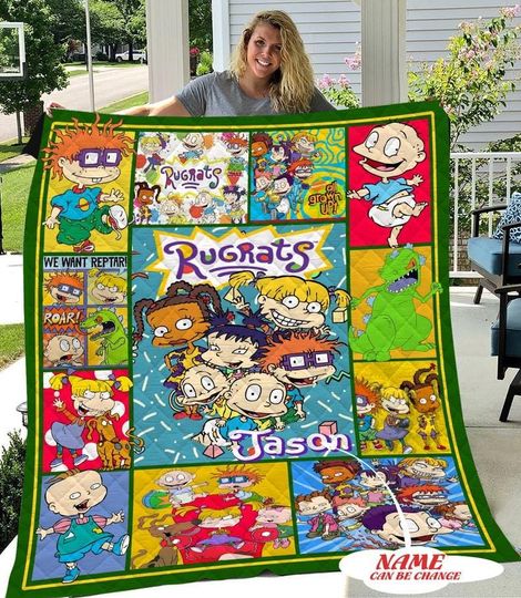 Discover Personalized Rugrats Cartoon Fleece Blanket for Kids, Sherpa Bedding Blanket