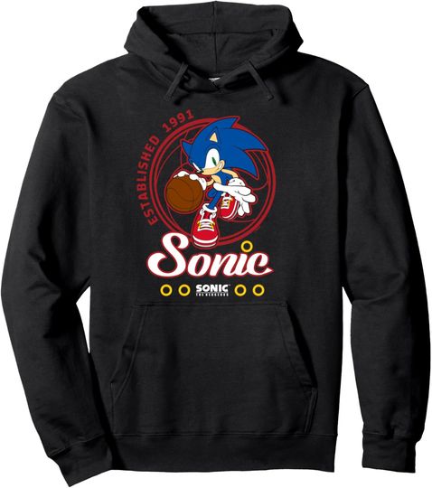 Discover Sonic the Hedgehog - Sonic Basketball Est. 1991 Pullover Hoodie