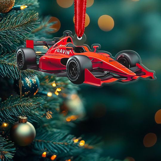 Discover Personalized Formula Car Ornament, F1 Car Ornament, Tree Hanger Gift, Gift For Racer, Racing F1 Christmas Ornament, 2D Acrylic Xmas Ornament