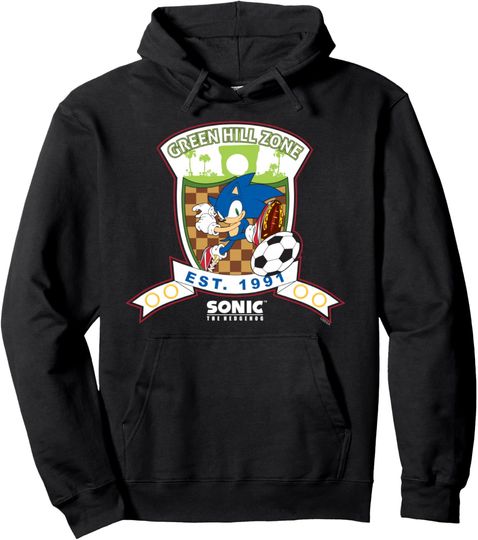 Discover Sonic the Hedgehog - Green Hill Zone Soccer Pullover Hoodie