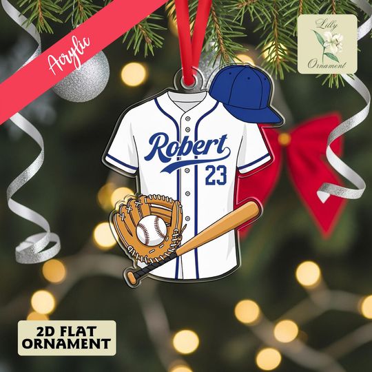 Discover Personalized Name Baseball Christmas Acrylic Ornaments, Baseball Ornament Gift For Christmas,Custom Baseball Christmas Gift Acrylic Ornament