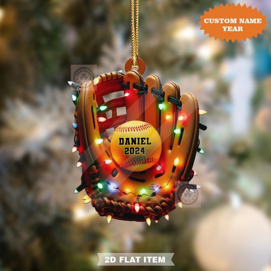 Discover Personalize Baseball Ornament, 2D Flat Ornament, Baseball Ornament, Baseball Christmas Tree Ornament, Baseball Team Gift, 2024 Ornament Gift