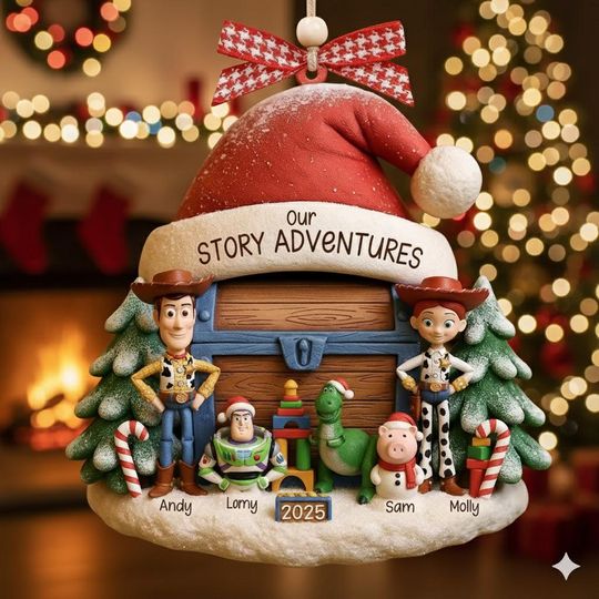 Personalized Christmas Acrylic Ornament, Family Christmas Tree Decor, Toy Story Family Christmas Ornament, Our Story Adventures, Xmas Gift