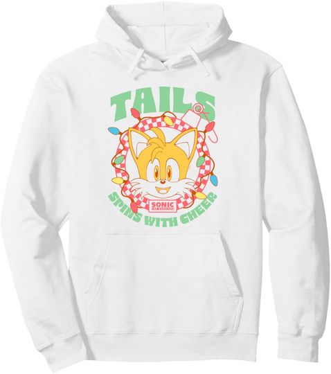 Discover Sonic The Hedgehog Christmas Tails Spins With Cheer Pullover Hoodie