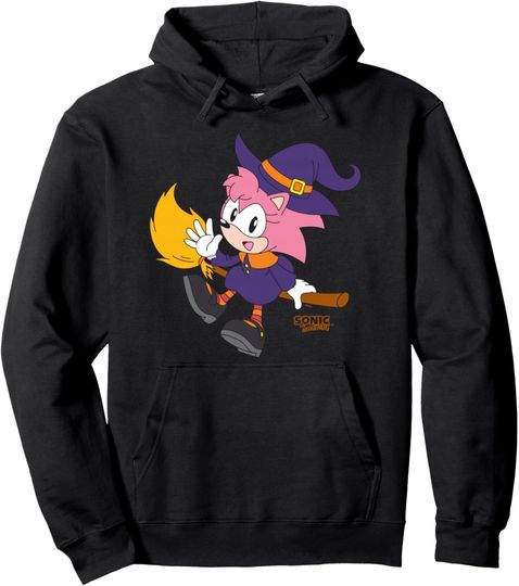 Discover Sonic The Hedgehog Halloween Amy Witch Disguise Pullover Hoodie