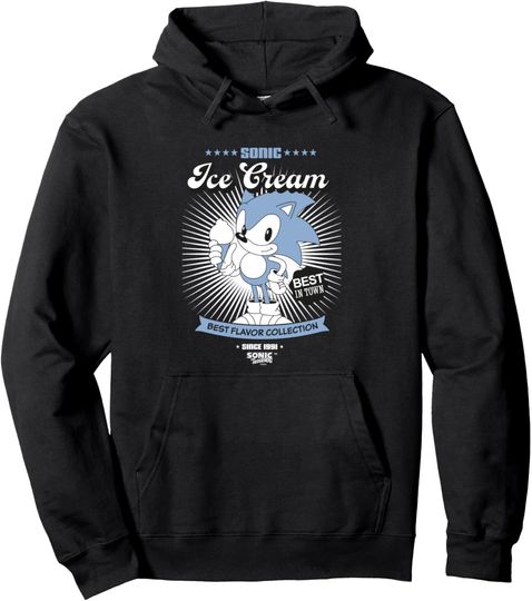 Discover Sonic The Hedgehog Sonic Ice Cream Best In Town Retro Ad Pullover Hoodie