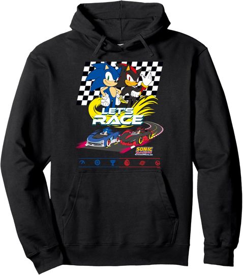 Discover Sonic Racing CrossWorlds - Sonic VS Shadow "Let's Race" Pullover Hoodie