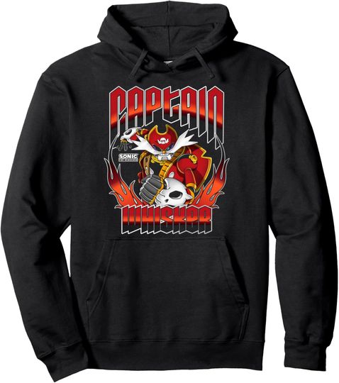 Discover Sonic The Hedgehog Halloween Captain Whisker Fiery Logo Pullover Hoodie