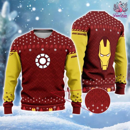 A Very Tony Stark Iron Man Ugly Sweater Christmas | Avengers Christmas Sweatshirt