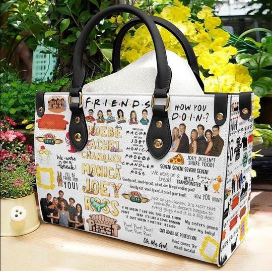Friends TV Show Women's Leather Handbag, Leather Bag for Her, Gift for Friends, Shopping Bag, Xmas Gift