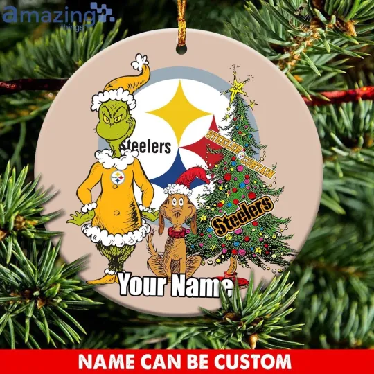 Discover Personalized Pittsburgh Football Steeler Team Christmas Ceramic Ornament Gift