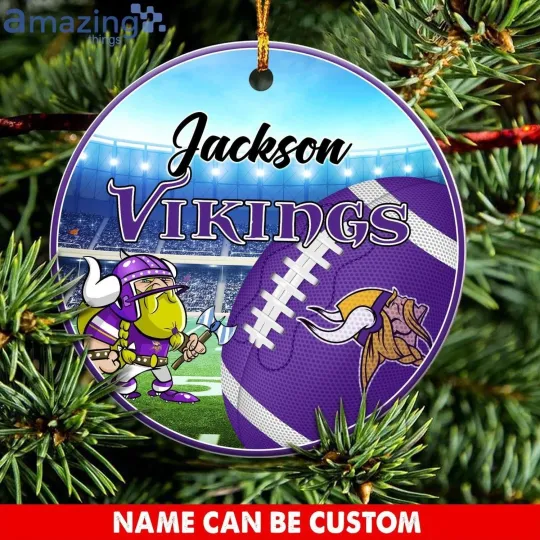 Discover Personalized Minnesota Football Vikings Team Christmas Ceramic Ornament Gift