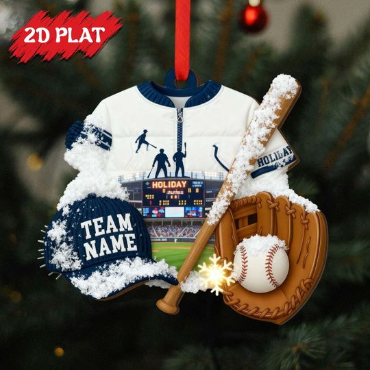 Discover Personalized Baseball Ornament 2025, Custom Baseball Player Keepsake, Gift for Baseball Lovers, Sport Team Ornament for Players and Coaches