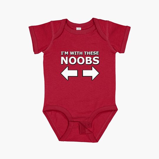 Discover I'm with these noobs, gamer geek Baby One-Piece