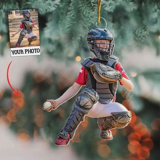 Discover Baseball Acrylic Ornament, Personalized Custom Photo Ornament, Christmas Gift For Sport Lover, Baseball Player Keepsake, Sports Lovers Gift