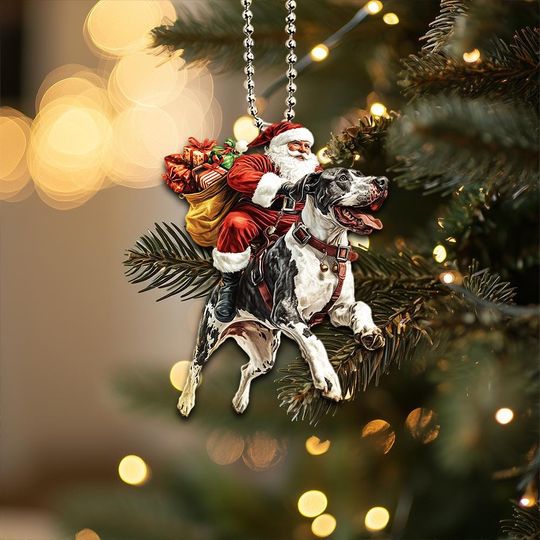 Discover 2D Flat Funny Great Dane Ornament, Great Dane Dog, Santa and Dog Ornament, Car Hanging Ornament, Christmas Gift, Dog Lover Gifts