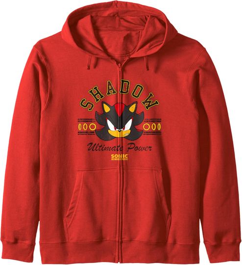 Discover Sonic The Hedgehog Shadow Ultimate Power Vintage Logo Zip Hoodie