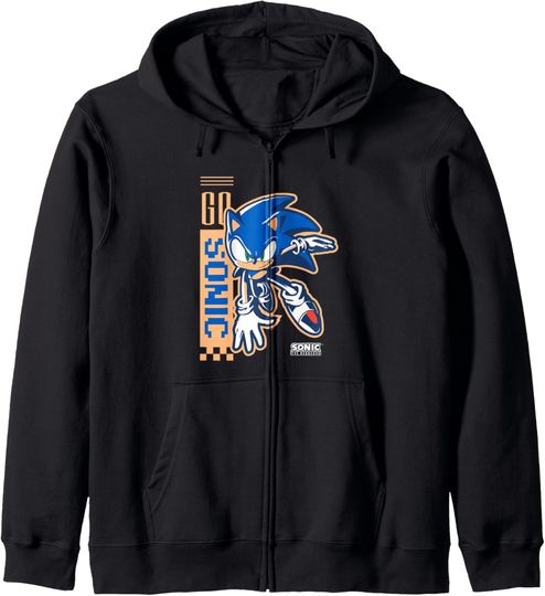 Discover Sonic The Hedgehog Go Sonic Epic Pose Vintage Shot Zip Hoodie