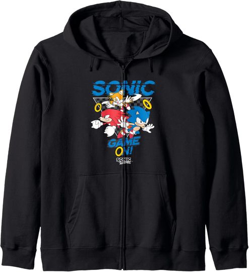 Discover Sonic The Hedgehog Game On! Main Trio Retro Group Shot Zip Hoodie