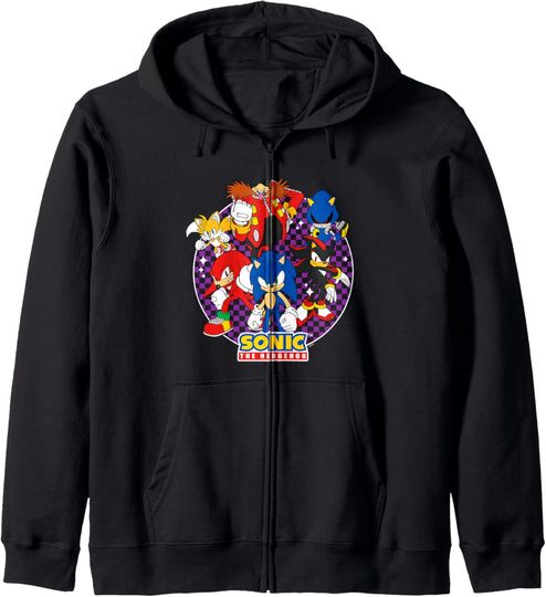 Discover Sonic The Hedgehog Heroes & Villains Epic Portrait Zip Hoodie