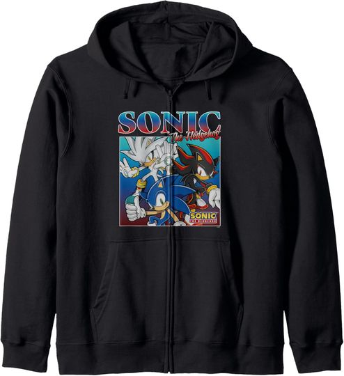 Sonic The Hedgehog Silver Sonic & Shadow Group Shot Zip Hoodie