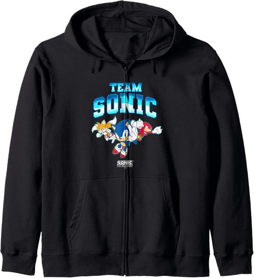 Discover Sonic The Hedgehog Team Sonic Main Trio Epic Group Shot Zip Hoodie