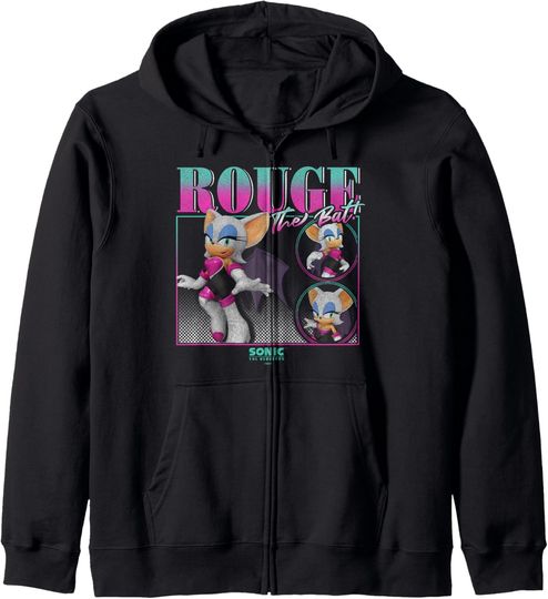 Discover Sonic The Hedgehog Rouge The Bat Vintage Portrait Zip Hoodie