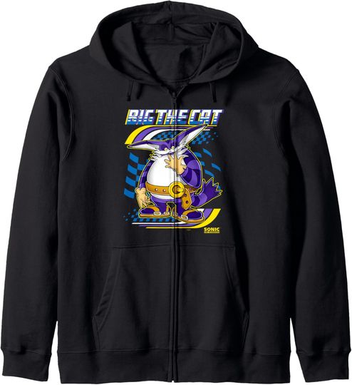 Discover Sonic The Hedgehog Big The Cat Ready For Race Chest Poster Zip Hoodie