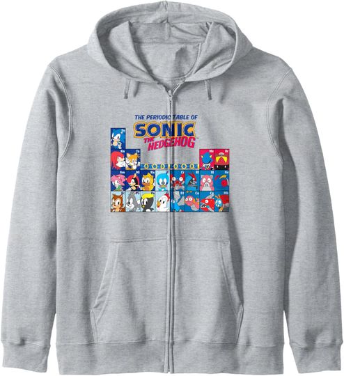 Discover Sonic The Hedgehog The Periodic Table Of Sonic Zip Hoodie