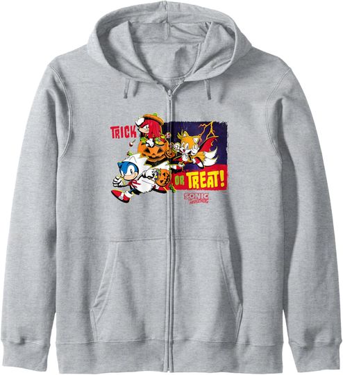 Discover Sonic The Hedgehog Halloween Best Trio Trick Or Treat! Logo Zip Hoodie