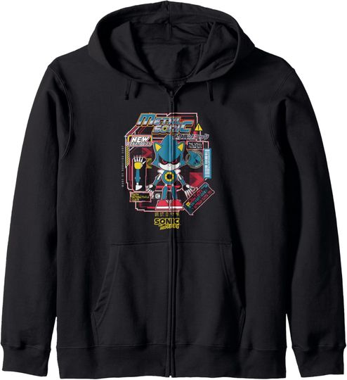 Discover Sonic The Hedgehog Metal Sonic Vintage Kanji Poster Zip Hoodie