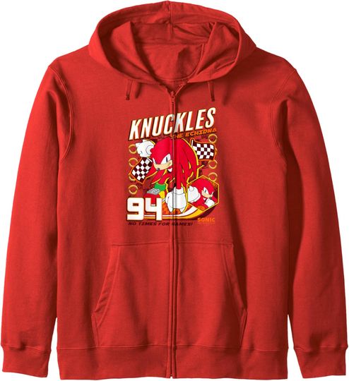 Discover Sonic The Hedgehog Knuckles The Echidna 94 Racing Poster Zip Hoodie