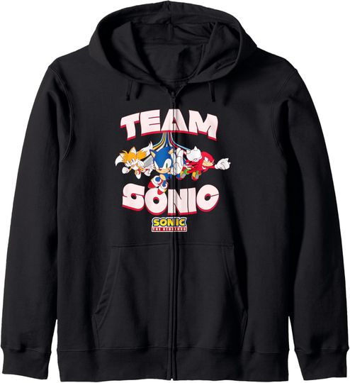 Discover Sonic The Hedgehog Team Sonic Group Shop Cool Poses Zip Hoodie
