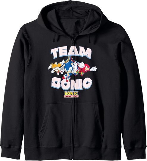 Discover Sonic The Hedgehog Team Sonic Group Shop Cool Running Poses Zip Hoodie
