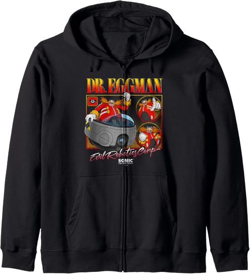 Discover Sonic The Hedgehog Dr. Eggman Evil Robotics Corp Vintage Zip Hoodie