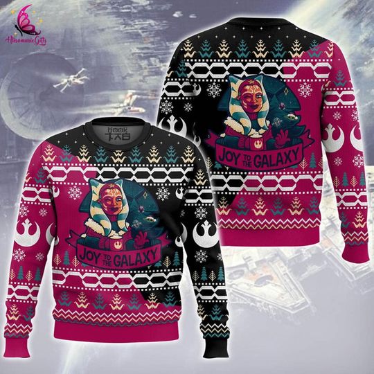 Discover Ahsoka Tano Joy to the Galaxy Ugly Christmas Sweater, Galaxy Edge Christmas Sweater, Starwar Movie Sweater, Disneyland Christmas Party