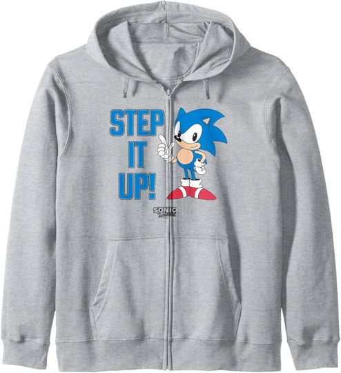 Discover Sonic The Hedgehog Step It Up! Classic Sonic Cool Pose Zip Hoodie
