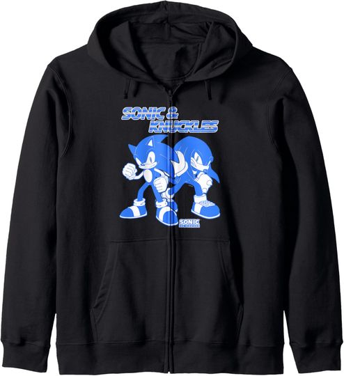 Sonic The Hedgehog Sonic & Knuckles Best Team Chest Logo Zip Hoodie