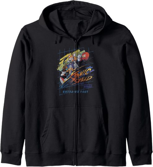 Discover Sonic The Hedgehog Sonic Speed Team Gotta Go Fast Zip Hoodie