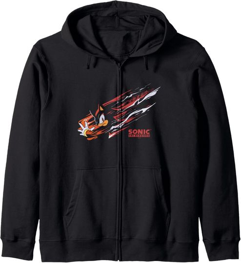 Discover Sonic The Hedgehog Shadow Ultimate Life Form Logo Zip Hoodie