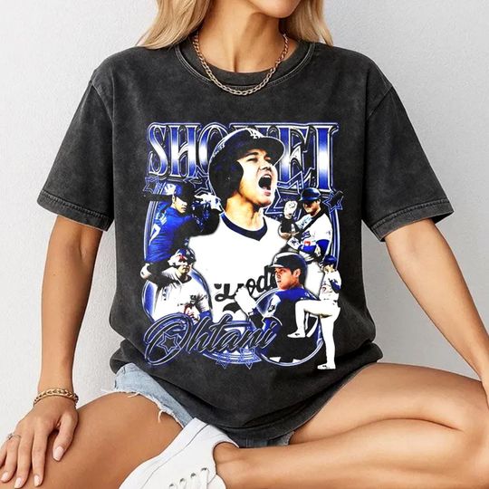 Discover Shohei Ohtani Baseball T-Shirt: Game Day Unisex Tee Christmas Gift For Fan, 90s Bootleg Vintage Graphic, LA Baseball Fan, Retro Streetwear